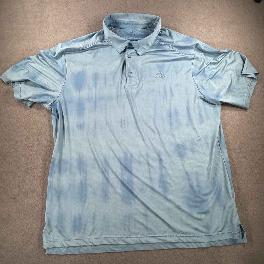 Adidas Golf Polo Shirt Men's Size 2XL Blue Tie Dye
